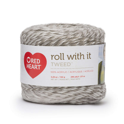 Red Heart Roll With It Tweed Yarn - Discontinued Shades Cloudy Day