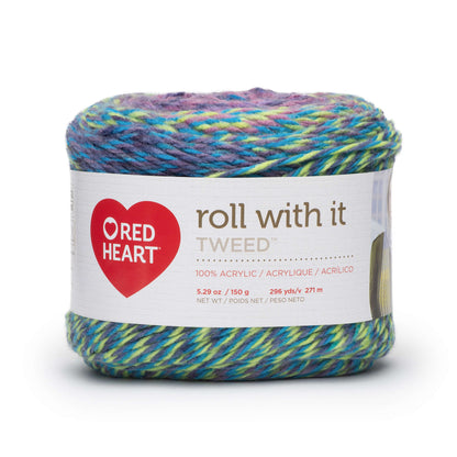 Red Heart Roll With It Tweed Yarn - Discontinued Shades Wildflower