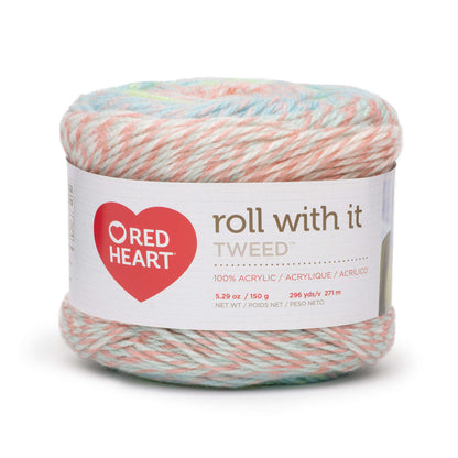 Red Heart Roll With It Tweed Yarn - Discontinued Shades Modern Pastel