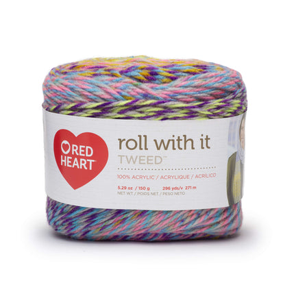 Red Heart Roll With It Tweed Yarn - Discontinued Shades Party Mix