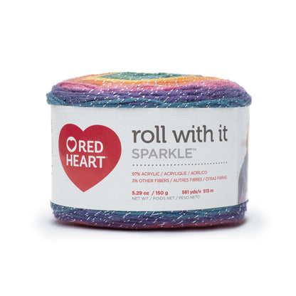 Red Heart Roll With It Sparkle Yarn Kaleidoscope