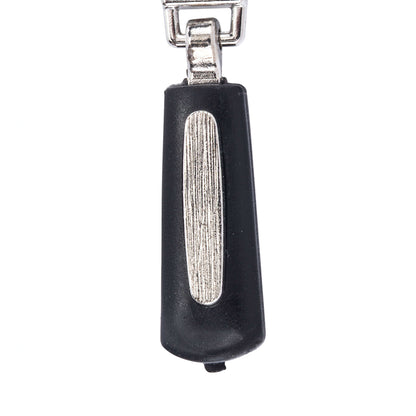 Coats & Clark Zipper Pulls Silver & Black Rubber