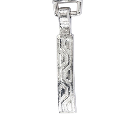 Coats & Clark Zipper Pulls Silver Embossed Aztec