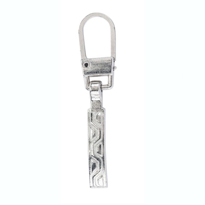 Coats & Clark Zipper Pulls Silver Embossed Aztec