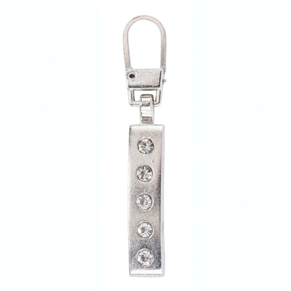 Coats & Clark Zipper Pulls Silver 5 Stone Bar