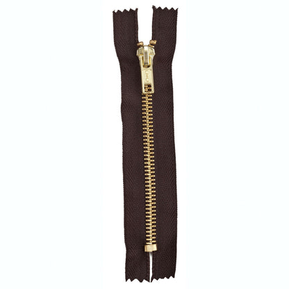 Coats & Clark Fashion Metal Closed End Brass Zippers 9"