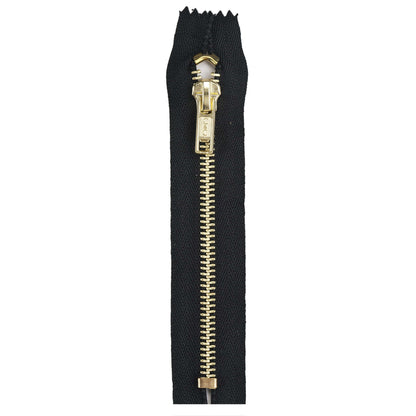 Coats & Clark Brass Pocket Zippers - 5 inches Black