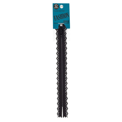 Coats & Clark Fashion Cutwork Zippers - 22 inches - Clearance Items Black