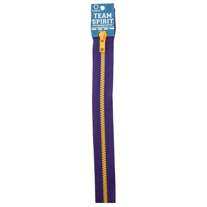 Coats & Clark Team Spirit Zippers - Clearance Items Purple/Gold