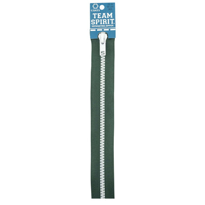Coats & Clark Team Spirit Zippers - Clearance Items Green/White
