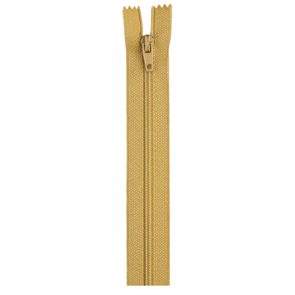 Coats & Clark Polyester 9 Inch All Purpose Zippers - Clearance Shades Temple Gold
