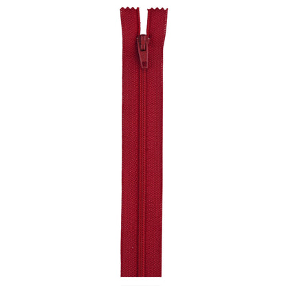 Coats & Clark Polyester 9 Inch All Purpose Zippers - Clearance Shades Red