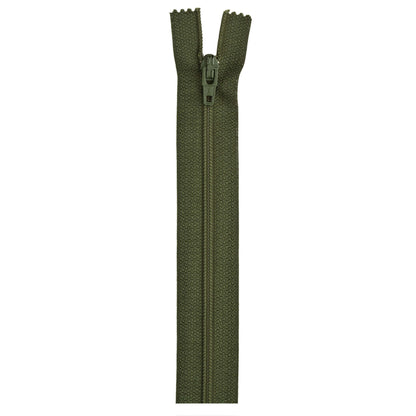 Coats & Clark Polyester 9 Inch All Purpose Zippers - Clearance Shades Spinach