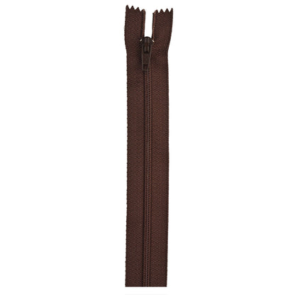 Coats & Clark Polyester 9 Inch All Purpose Zippers - Clearance Shades Cherry Brown