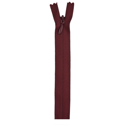 Coats & Clark Polyester Invisible Zippers - 22 inches Barberry Red