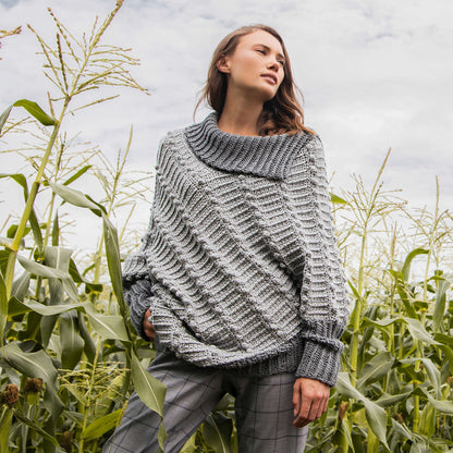 Patons Asymmetrical Crochet Cape-Cho XL-5XL