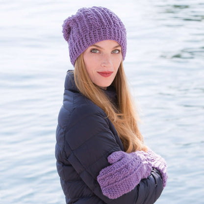 Patons Crochet Cables Hat and Mittens Set Single Size