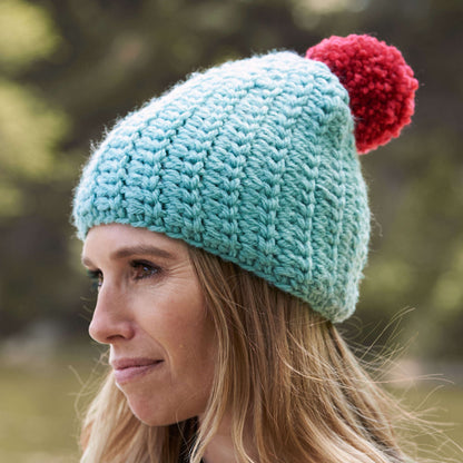 Patons Big Pom Crochet Hat Single Size