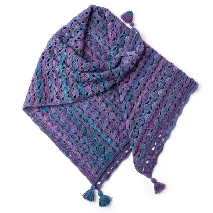 Patons Wrapped In Waves Crochet Blanket Shawl Single Size