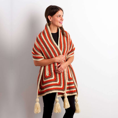 Patons Around the Block Crochet Wrap Single Size