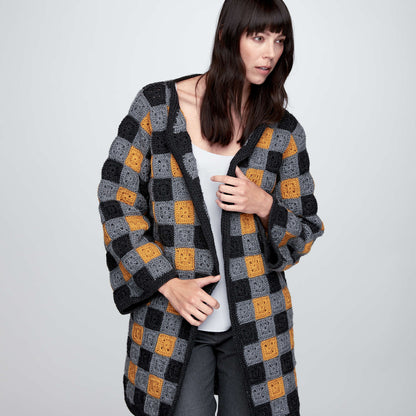 Patons Buffalo Plaid Crochet Cardigan XS-M