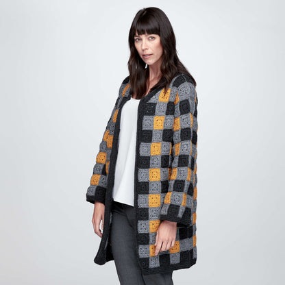 Patons Buffalo Plaid Crochet Cardigan XS-M