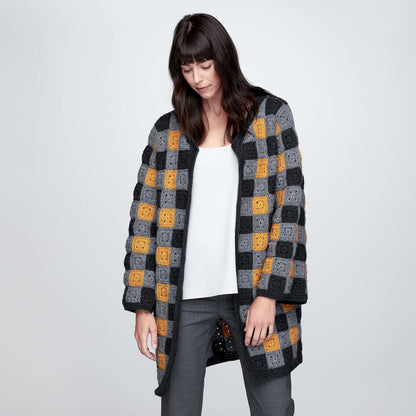 Patons Buffalo Plaid Crochet Cardigan XS-M