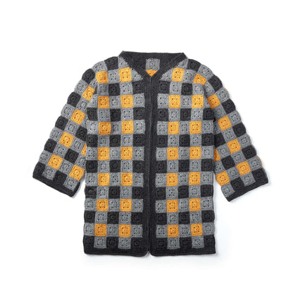 Patons Buffalo Plaid Crochet Cardigan XS-M