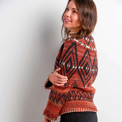 Patons Alcona Colorwork Crochet Sweater XS/S