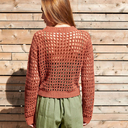 Patons Crochet Mesh Cardigan M
