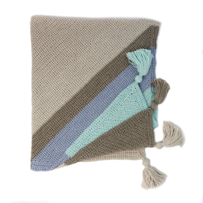 Patons Corner Dip Striped Crochet Afghan Single Size