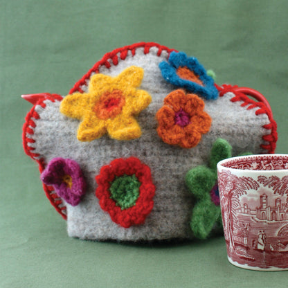 Patons Crochet Felt and Flower Tea Cozy Single Size