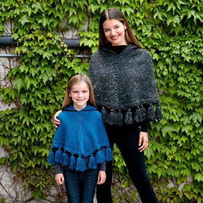 Patons Knit Just Me and Mom Ponchos Knit Poncho made in Patons Shetland Chunky yarn