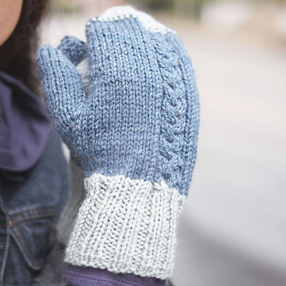 Patons Knit Off-Set Cable Mittens Single Size