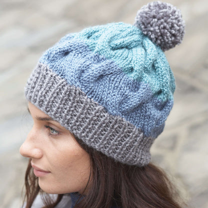 Patons Knit Striped Cable Hat Single Size