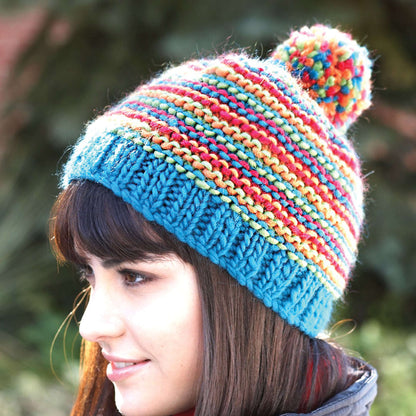 Patons Knit Bright Stripes Beanie Single Size