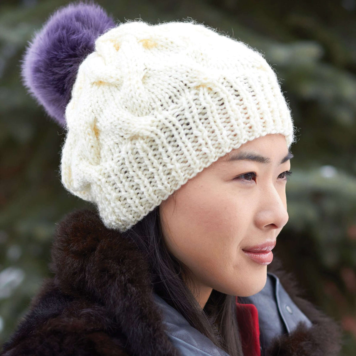 Knit Hat made in Patons Shetland Chunky yarn