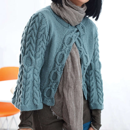 Patons Diagonal Cables Knit Cardigan 2XL/3XL