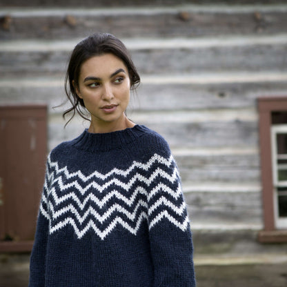 Patons Sharp Chevron Knit Pullover M/L