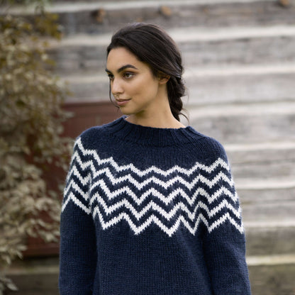 Patons Sharp Chevron Knit Pullover M/L