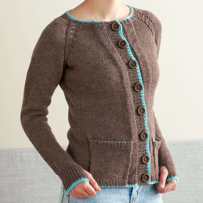 Patons Hidden Pocket Steeked Knit Cardigan 4 XL
