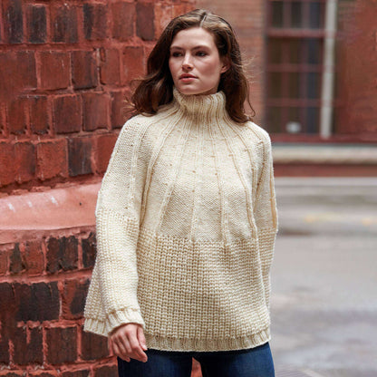 Patons Rib Knit Top Down Pullover 4/5 XL
