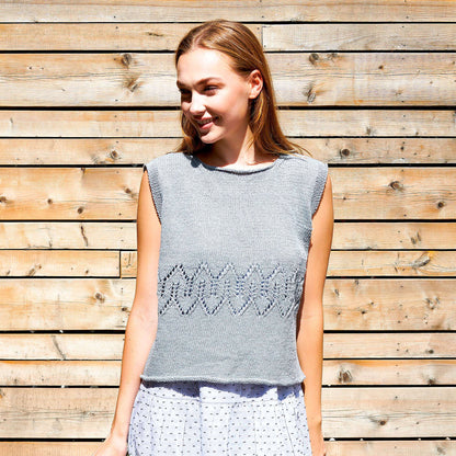 Patons Knit Geometric Lace Top 4/5 XL