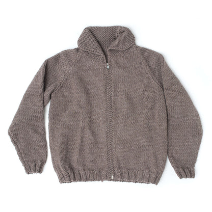 Patons Knit Dad's Zip Front Jacket L