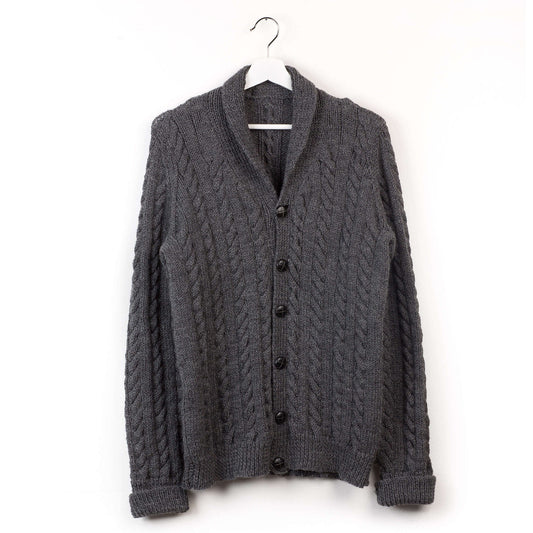 Hey Handsome Knit Cardigan made using Patons yarn