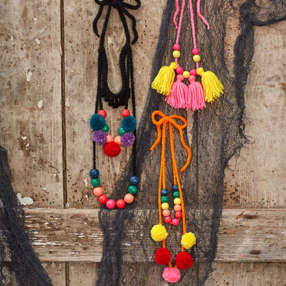 Red Heart Crochet Day of the Dead Necklaces Crochet Necklace made in Red Heart Super Saver Yarn