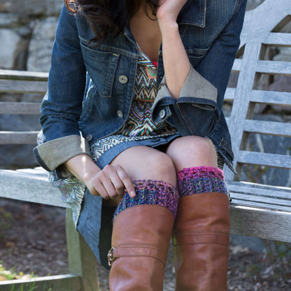 Red Heart Crochet Boot Cuffs Crochet Cuffs made in Red Heart Medley Yarn