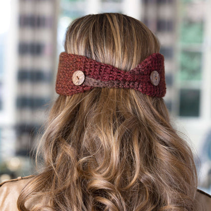 Red Heart Buttoned Crochet Headband Crochet Headband made in Red Heart Boutique Yarn