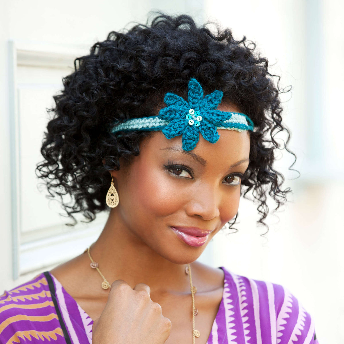 Crochet Headband made in Red Heart Soft Yarn