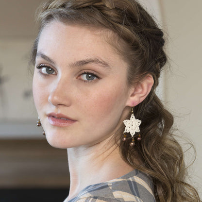 Red Heart Crochet Dangling Star Earrings Crochet Earrings made in Red Heart Classic Crochet Thread Yarn